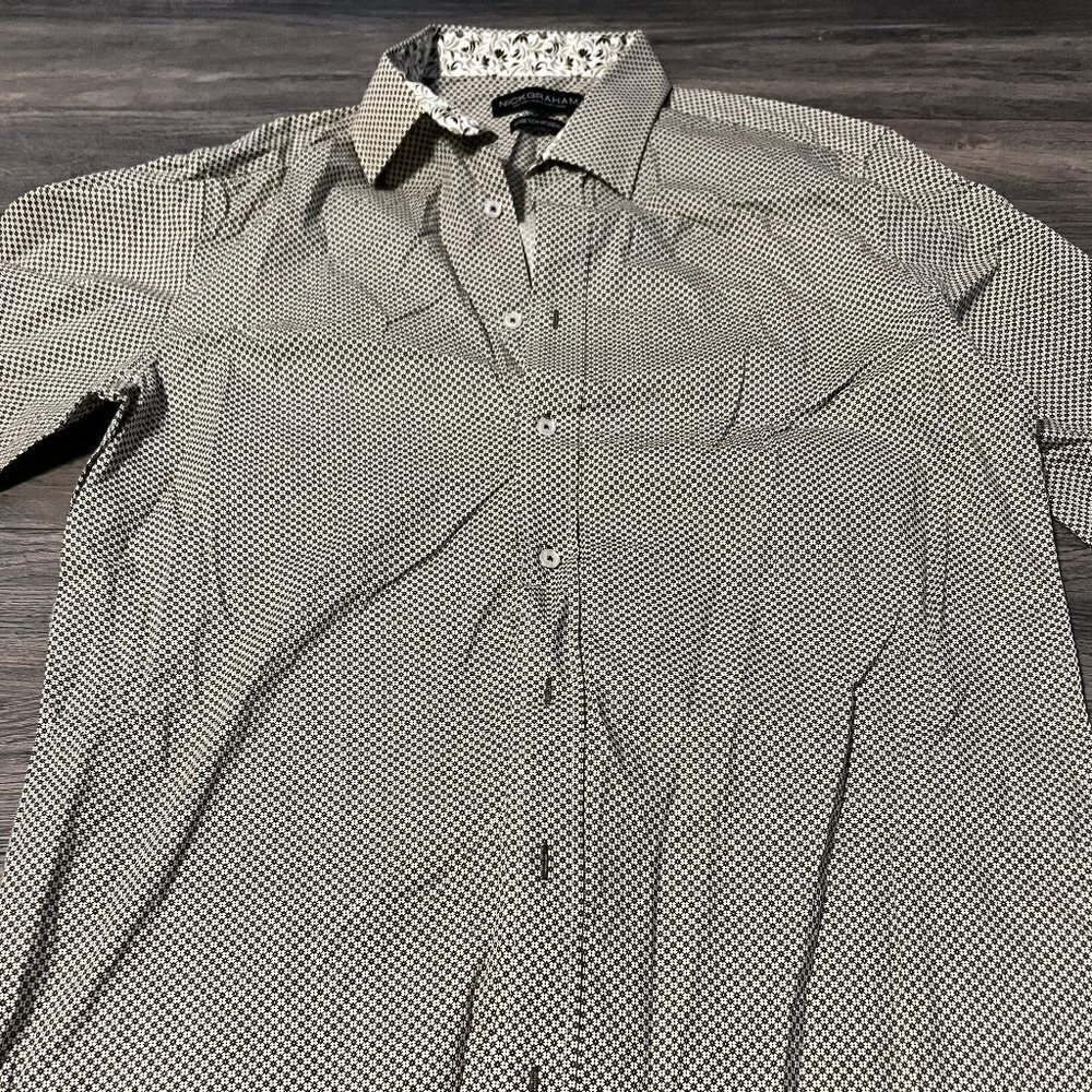 Men's Nick Graham Traveler Collection Performance Modern-Fit Stretch Dress Shirt